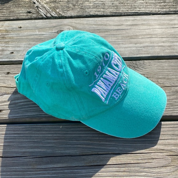 Panama City Beach FL mint green cotton hat sports cap - Picture 6 of 13